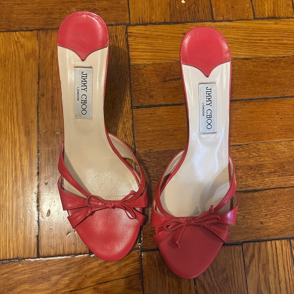 Hot pink Jimmy Choo mules
